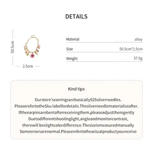 Detailed size and material specifications for the ocean-themed shell seahorse necklace.
