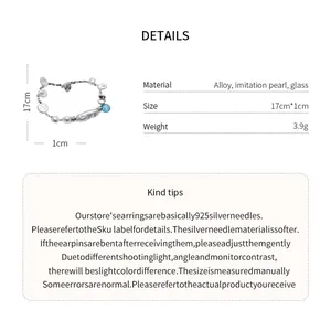 Detailed specs for French style irregular pearl bracelet with glass accents