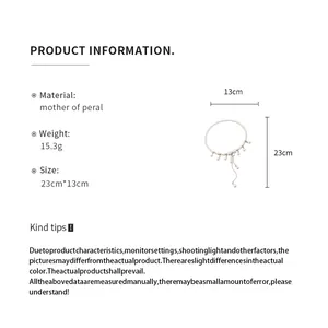 Specifications and dimensions for the pearl beaded water drop tassel choker necklace
