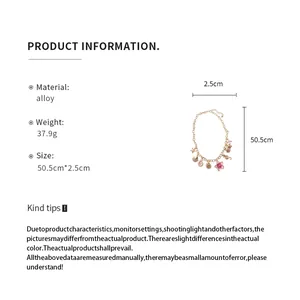 Détails complets du collier à pendentifs coquillages et fleurs avec dimensions précises