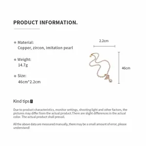 Détails du collier papillon perle avec dimensions et spécifications.