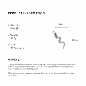 Détails sur les spécifications et les dimensions du collier à glands en fer et verre.