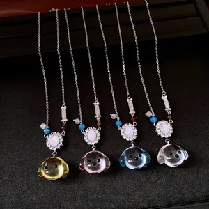 Vintage Hars Hondenkop Bot Hanger Halsketting Voor Vrouwen Luxe Zirconia Ingelegde Koperen Sleutelbeenketting Mode Sieraden Cadeau