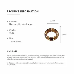 Détails d'information produit pour un bracelet élastique en résine avec spécifications