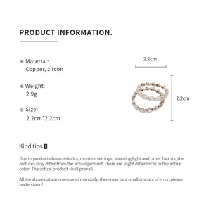 Detailed product specifications and dimensions for the zircon lace minimalist ring in copper