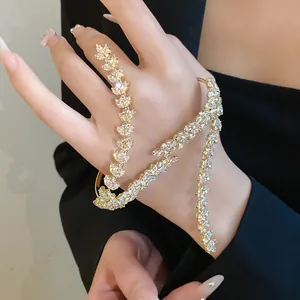 Marquise zircon wheat ear hand chain bracelet for women elegant jewelry