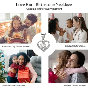 Detailed view of S925 silver heart necklace with gift scenes for women