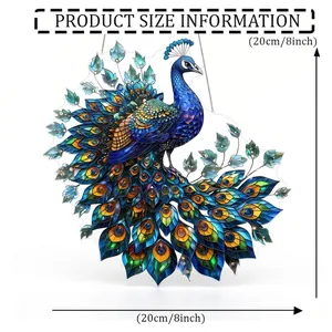 Detailed view showing the 20cm peacock suncatcher with specific size information.