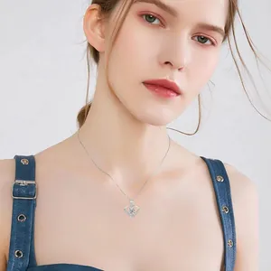 Elegant S925 sterling silver heart pendant necklace with sparkling cubic zirconia stone