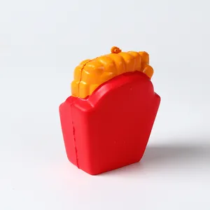 Detailed view of french fries shaped squishy slow rebound toy for stress relief