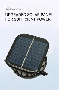 Close-up detail of the upgraded solar panel for the solar powered outdoor fan hat.