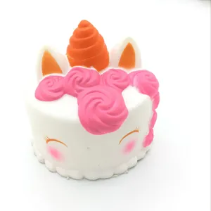 Detailed macro view of a cute white unicorn cake squishy slow rising stress relief toy