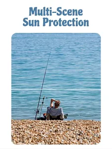 Outdoor fishing scenario demonstrating the sun protection hat with large neck flap
