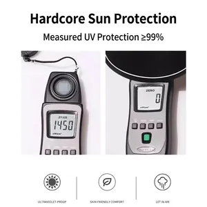 Professional UV protection test for outdoor solar fan sun hat with high-density fabric.