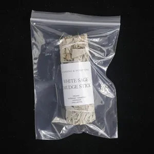 Organic California white sage smudge stick bundle in clear protective packaging