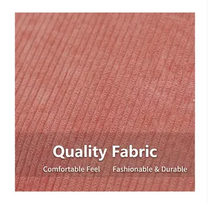 Close-up detail of premium pink corduroy fabric texture for durable student backpack