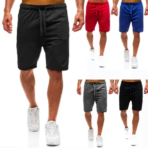 Detailed view of men's quick-dry sports shorts in multiple colors with drawstring waist.
