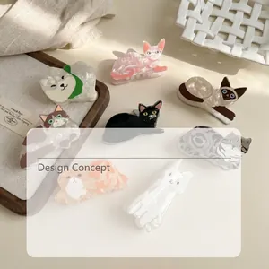 Detailed view of cute acetate cat and dog hair claws in various colorful styles and colors