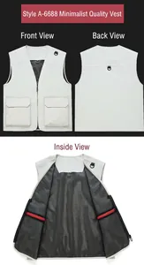 Detail view showing front, back, and mesh lining of a multi-pocket utility vest
