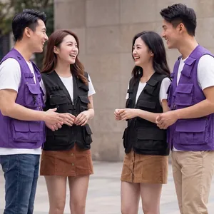 Durable multi-pocket work vest for outdoor activities and team uniform design