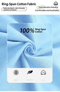 Macro detail of high-quality 205g light blue ring-spun cotton fabric with soft texture