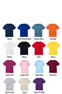 Detailed overview of 15 available colors for the 205g cotton round neck T-shirt