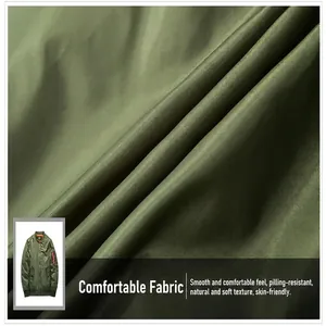 Primer plano macro de la textura del tejido verde militar de la chaqueta bomber MA1