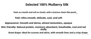 Material properties of 100% natural mulberry silk crepe satin for luxury scarves