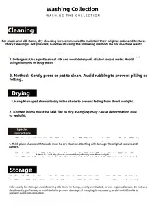 Detail: Comprehensive washing and storage guidelines for mulberry silk scarf