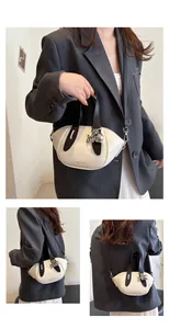 Stylish commuter handbag and shoulder bag shown from multiple angles with model outfit