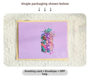 Mother's Day 3D greeting card set including a matching envelope and clear OPP bag.