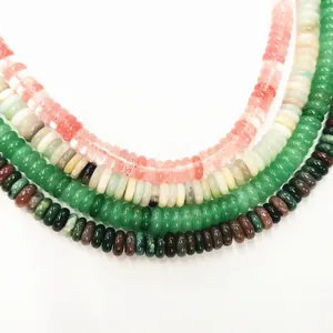 Set of natural 2x6mm abacus crystal agate rondelle beads for DIY jewelry crafts