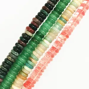 Natural 2x6mm rondelle crystal agate beads for DIY jewelry making in multi-colors