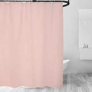 Modern minimalistisch waterdicht PEVA-douchegordijn in roze voor de badkamer.