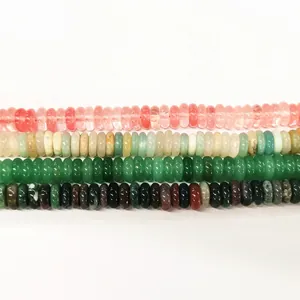 High quality 2x6mm natural stone abacus beads in multi-color strands for DIY jewelry making