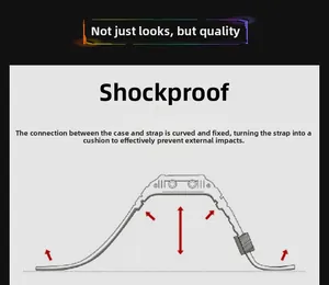 Detailed diagram showing the shockproof shock-absorbing watch strap structure design