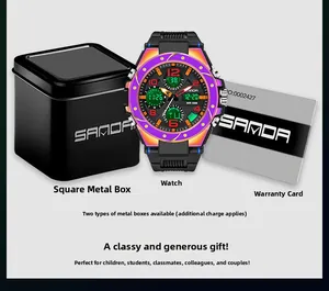 SANDA 6024 colorful digital sports watch set including square box and warranty card