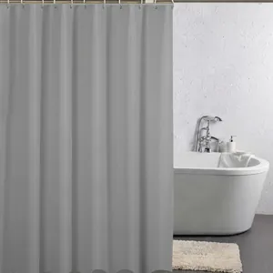 Moderne minimalistische grijze waterdichte PEVA-douchegordijn voor eigentijdse badkamerdecor