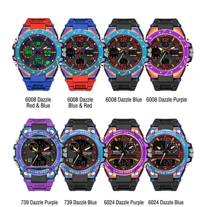 SANDA colorful LED digital sport watch for students with multi-functional display dial
