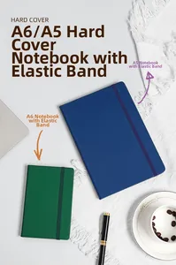 Vue détaillée des carnets professionnels à couverture rigide formats A5 et A6 en bleu et vert