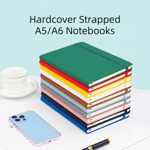 Professional A5 A6 hardcover notebooks with elastic closure in assorted colors