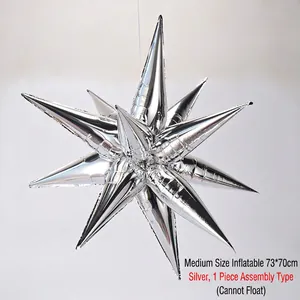26 inch silver explosion star foil balloon for party decoration, 73x70cm assembly type