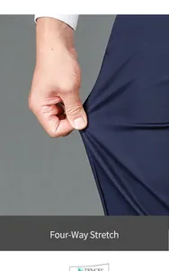 Dettaglio tessuto Lyocell blu con eccellente elasticità elasticizzata a 4 vie