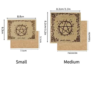 Size specifications for pentagram ritual parchment paper in small and medium options.