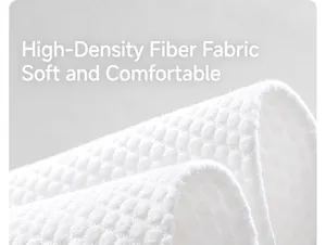 Macro detail of high-density soft fiber fabric for disposable bath towel with texture.
