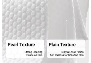 Macro detail of disposable bath towel showing pearl and flat textures for skin care