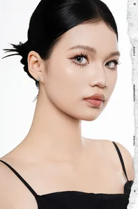 Minimalist S925 sterling silver star stud earrings with diamond detail on model.