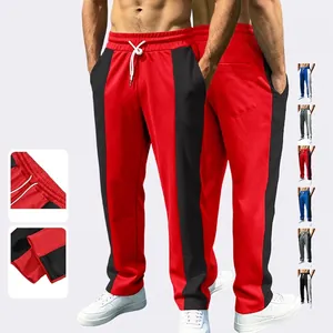 Men's Sweatpants Color Block Polyester Spandex Drawstring Elastic Waist Loose Fit Sporty Casual Running Joggers