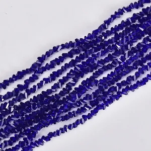 Macro view of 4mm dark blue triangular faceted crystal beads for DIY jewelry making