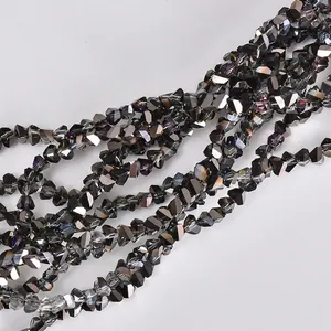 4mm gunmetallgrau plattierte dreieckige facettierte Kristallglasperlen für DIY-Schmuck